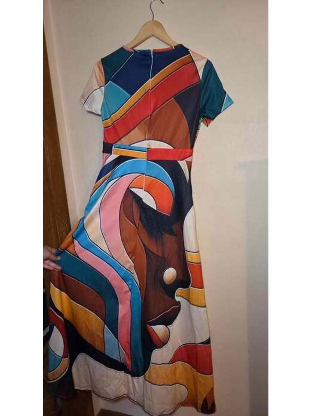 Vibrant Abstract Face Print Maxi Dress [COPY]